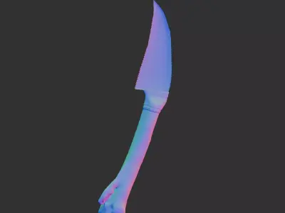 Stone knife Low-poly 3D model