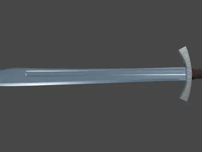 Grossmesser sword with Falchion handle Low-poly 3D model