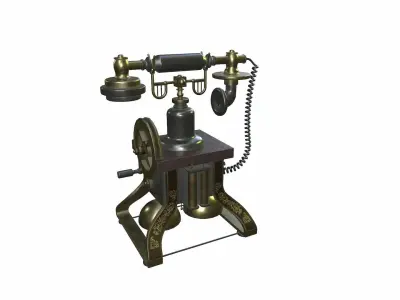 The Eiffel Tower 1892 Rotary Antique Telephone Low-poly 3D model
