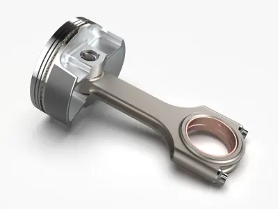 piston and connecting rod 3D model by MS-Studio-3D