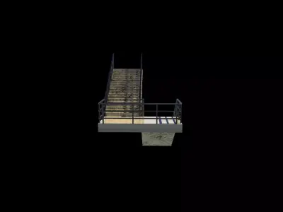 Staircase with railing 3D model