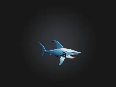 RoboShark Model Low-poly 3D model