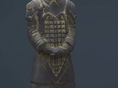 Terracotta Warriors  General Low-poly 3D model