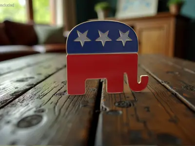 Republican Man Thinking Pose with Republican Badge 3D model