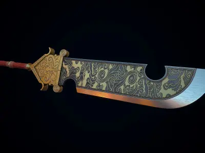 Chinese Great Broadsword Low-poly 3D model