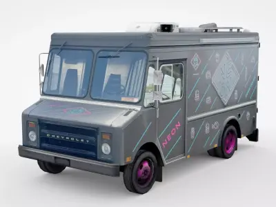 Chevrolet Step-Van Food-truck Low-poly 3D model