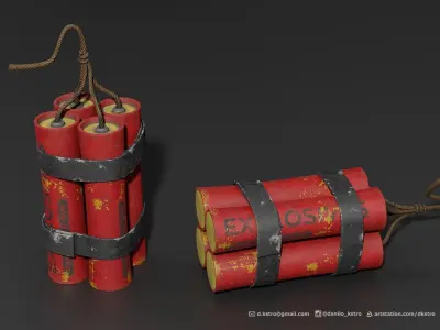 Dynamite - 4k Textures Low-poly 3D model