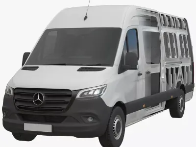 UK  Mercedes-Benz Sprinter Detailed interior Long High Roof 2023 3D model