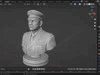 Chinese General Li Qiaoming Chess Piece 3D print model