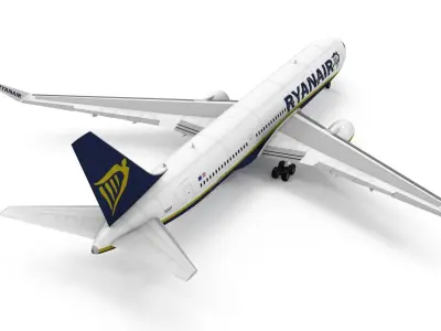 Boeing 767-300ER Ryanair Airlines Low-poly 3D model
