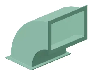 Plastic Rectangular Elbow Duct Toy 3D model