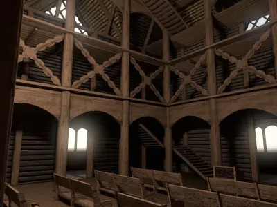 Viking Church Low-poly 3D model