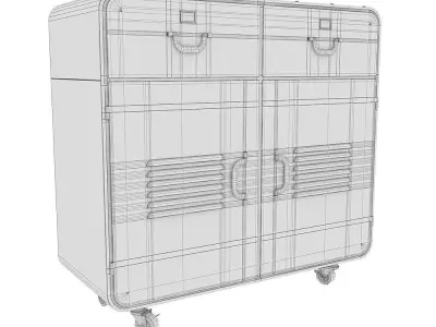 Industrial iron cabinet 3D model