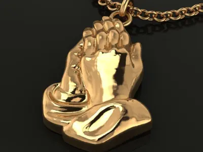 Praying Hands Pendant Size Large 3D print model