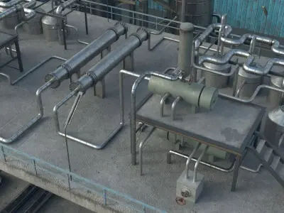 Refinery Unit 1 PBR 3D model