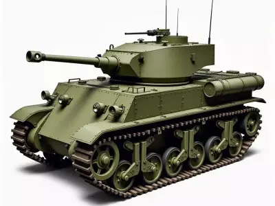 Military Tank Low-poly 3D model order
