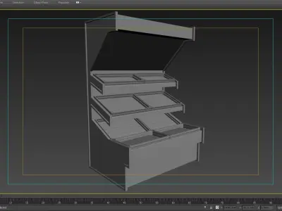 Shelf 3D model 6 wooden display case with shelves 3D model