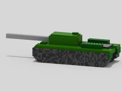 Voxel Tank Low-poly 3D model purchase