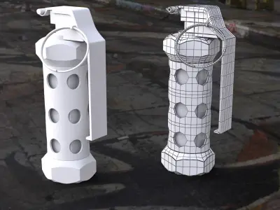 Flashbang - Stun Grenade  Low-poly 3D model