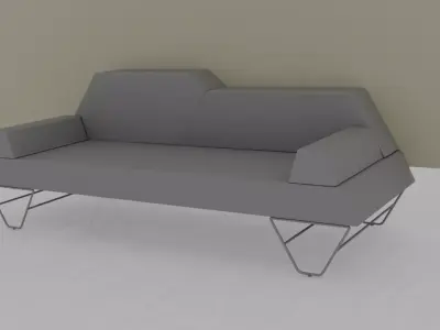 Modern Lobby Sofa 3D Model Free low-poly 3D model