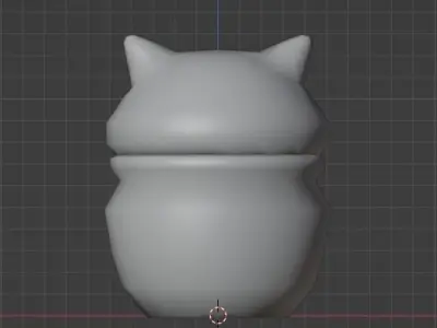 Low Poly Cat in Pot Free 3D model