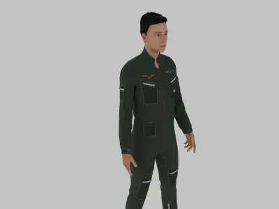 Fighter Pilot Low-poly 3D model