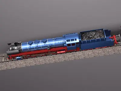 Steam Train Express F-series BR 03 10 1950 3D Model 3D model