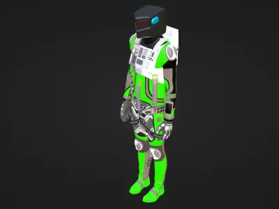 Robot Soldier - Assault Soldier Low-poly 3D model 16