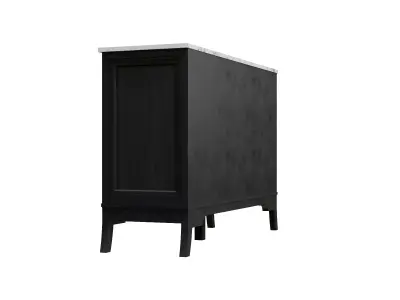 3-Door Storage Cabinet With Glass Doors Low-poly 3D model