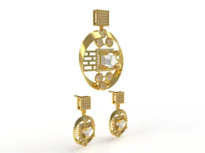 Diamond Pendant Set 11 3D print model