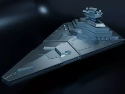 Star destroyer Low-poly 3D model