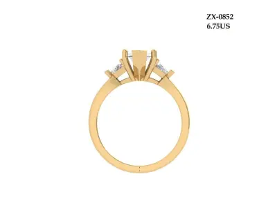3-Stone-Ring 3D print model 3