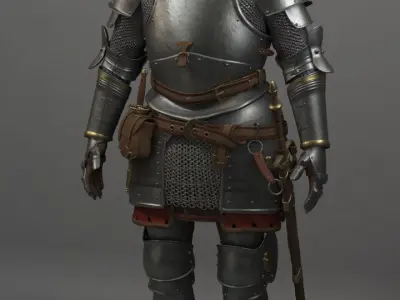 Knight in armor 3D model 5