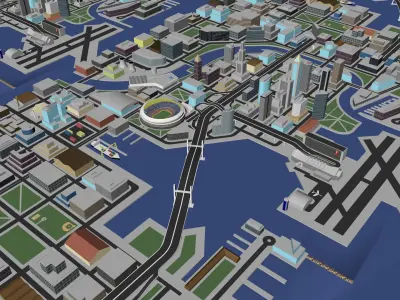 Urban highrise building building ancillary building commercial 3D model 17