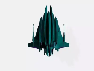 Starfighter Kraken spaceship jet aircraft Low-poly 3D model