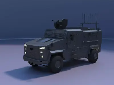 BMC KIRPI II 4X4 TURKISH ARMY Low Poly Model Low-poly 3D model