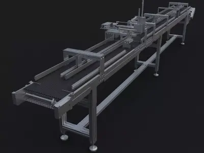Small mesh belt conveyor line diverter 3D model