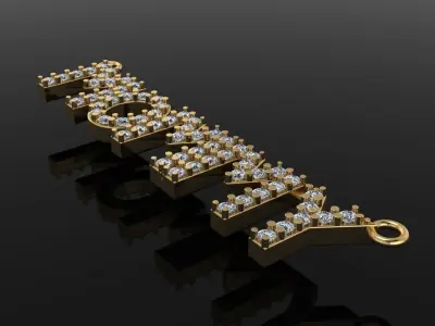 MOMMY DIAMOND PENDANT NECKLACE FRAME 3D print model