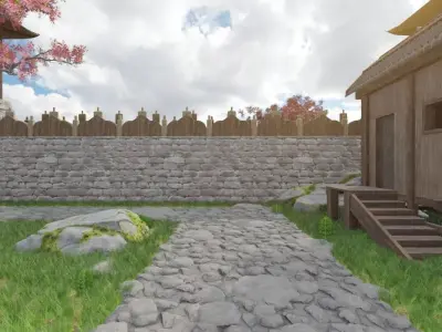 Japanese Castle Town Model 3D model