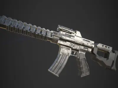 realistic M4A1 model gun black 3D model