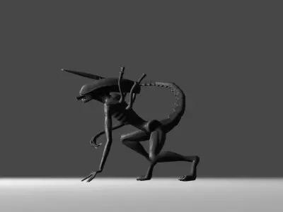 Xenomorph Alien Low-poly 3D model