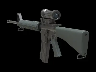 Colt Canada C7A1 Low Poly Low-poly 3D model