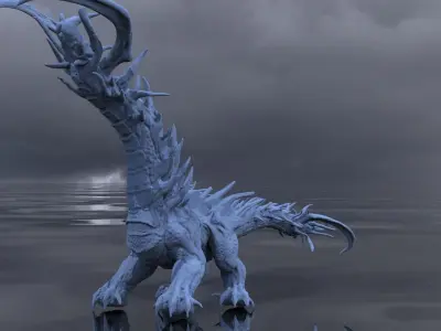 Reptile Statue monster  3D model