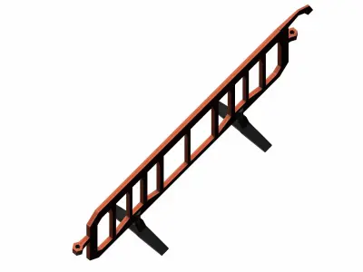 Orange Plastic Traffic Barrier Low-poly 3D model