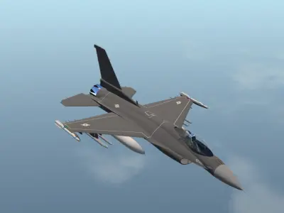 High-Quality F-16 Fighting Falcon 3D Model - OBJ Format Low-poly 3D model