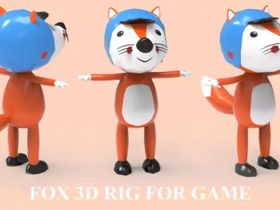 Fox 3d model for game  Free low-poly 3D model