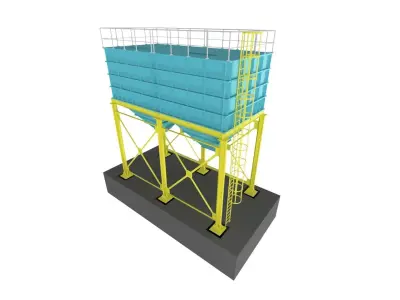 MANUFACTURING 100 TON STORAGE SILO 3D model