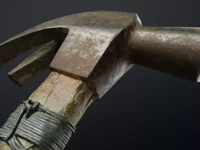 Old hammer Low-poly 3D model order