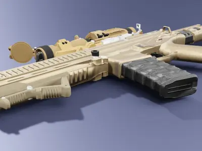 scarl gun Low-poly 3D model