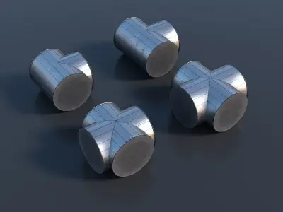 Modular Ventilation Pipes PBR Low-poly 3D model